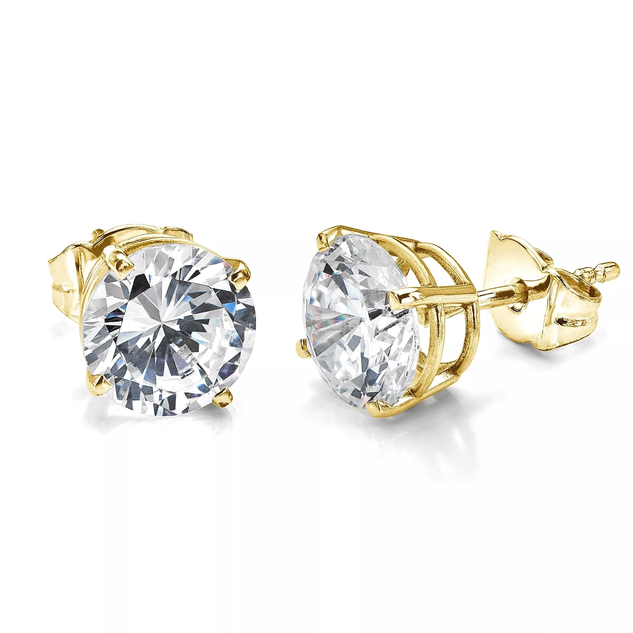 14K & 18K Gold Diamond Stud Earrings Lab Grown