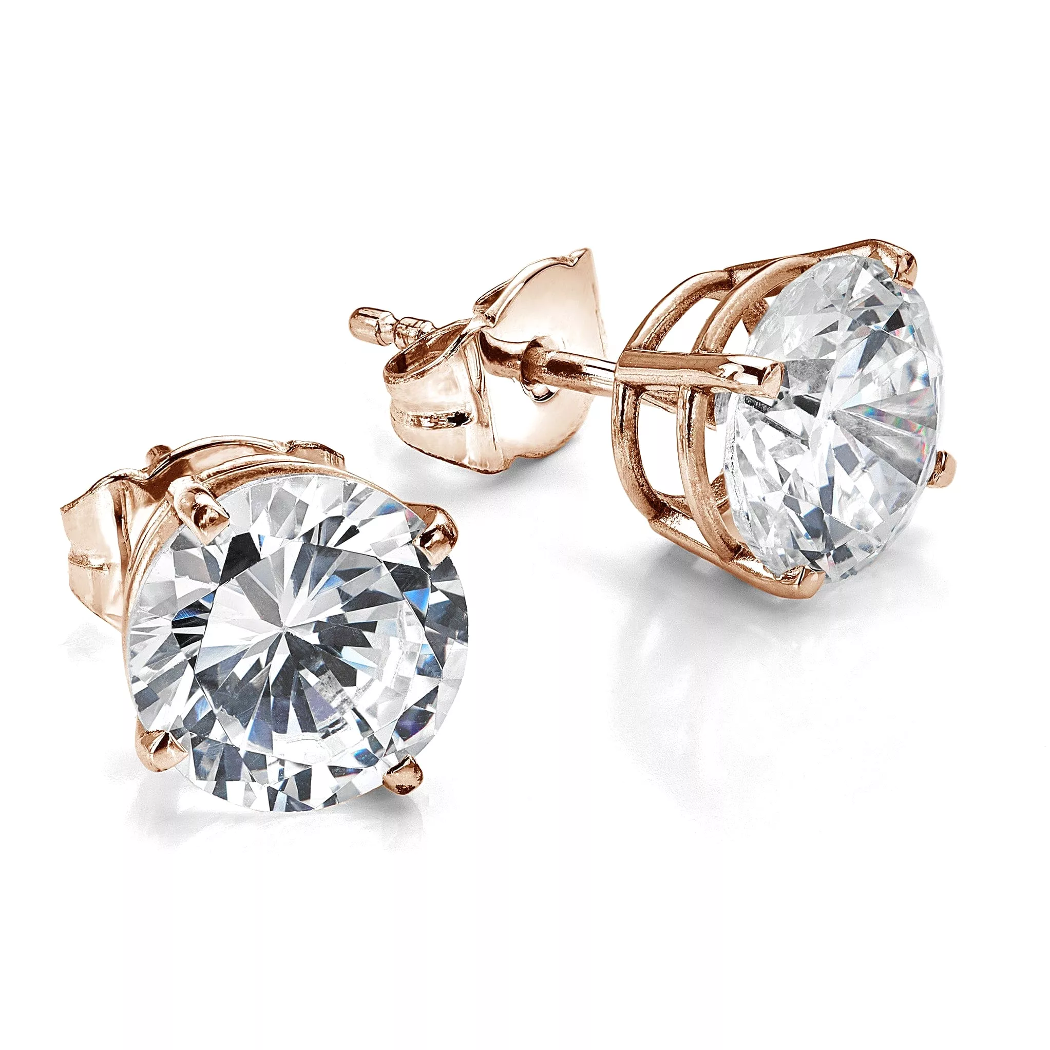 14K & 18K Gold Diamond Stud Earrings Lab Grown