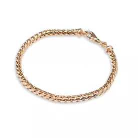 14K & 18K Gold Extra Large Franco Diamond Cut Chain Bracelet 4.5mm