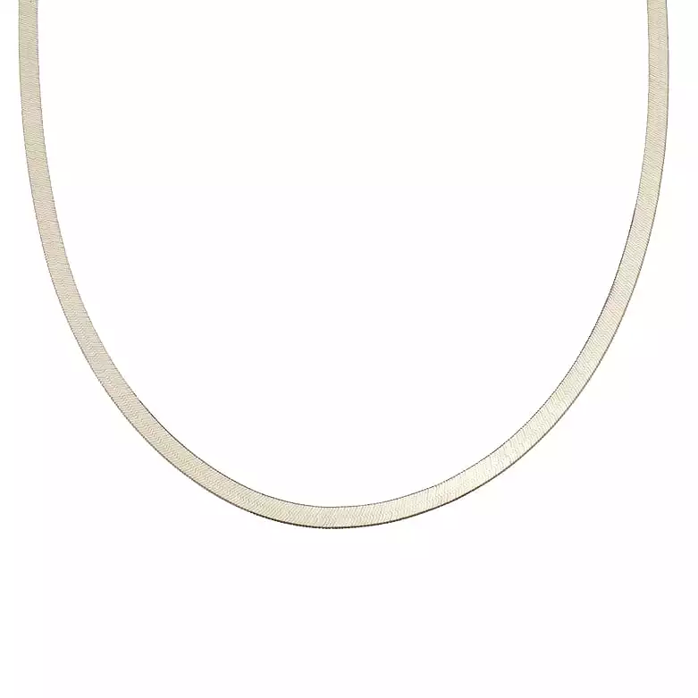 14K & 18K Gold Herringbone Chain Necklace 4.5mm