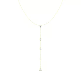 14K Gold Diamond Drop Y Necklace, Lab Grown