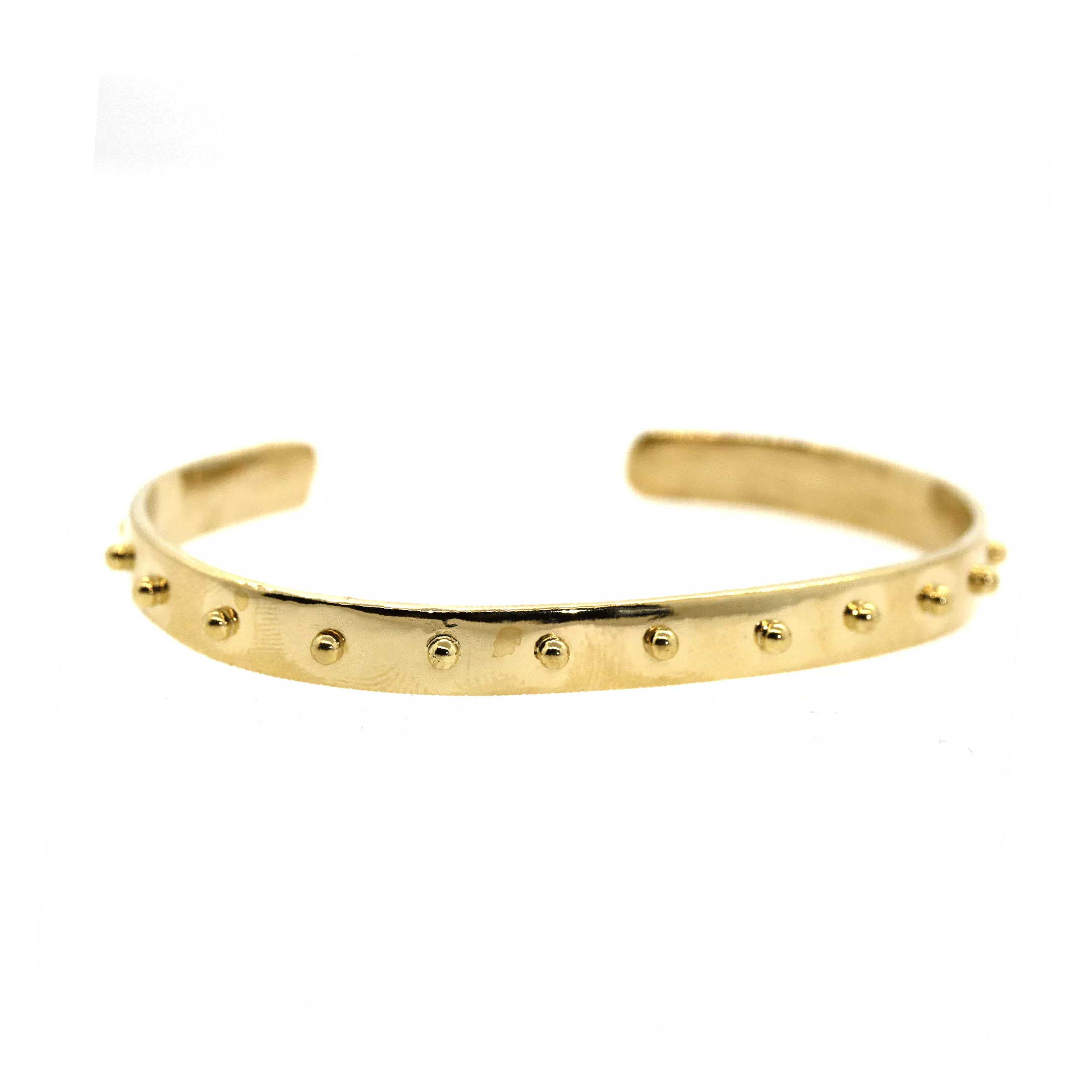 18 Karat Gold Studded Cuff Bracelet