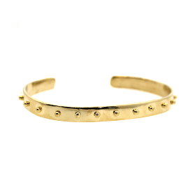 18 Karat Gold Studded Cuff Bracelet