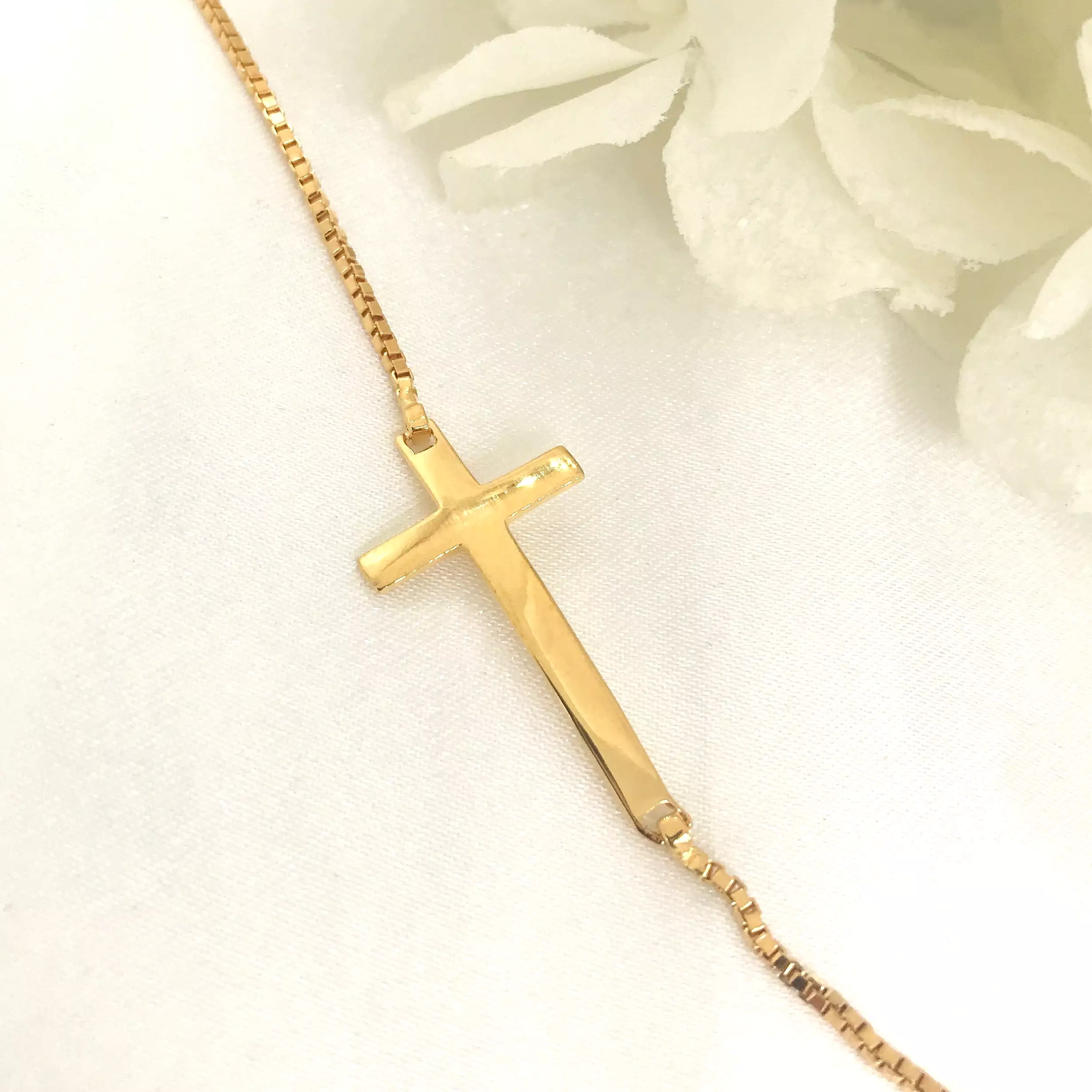 18k/925 Vermeil Cross Bracelet.