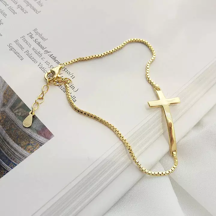 18k/925 Vermeil Cross Bracelet.