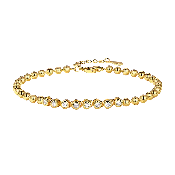 18k/925 Vermeil CZ Ball Bracelet