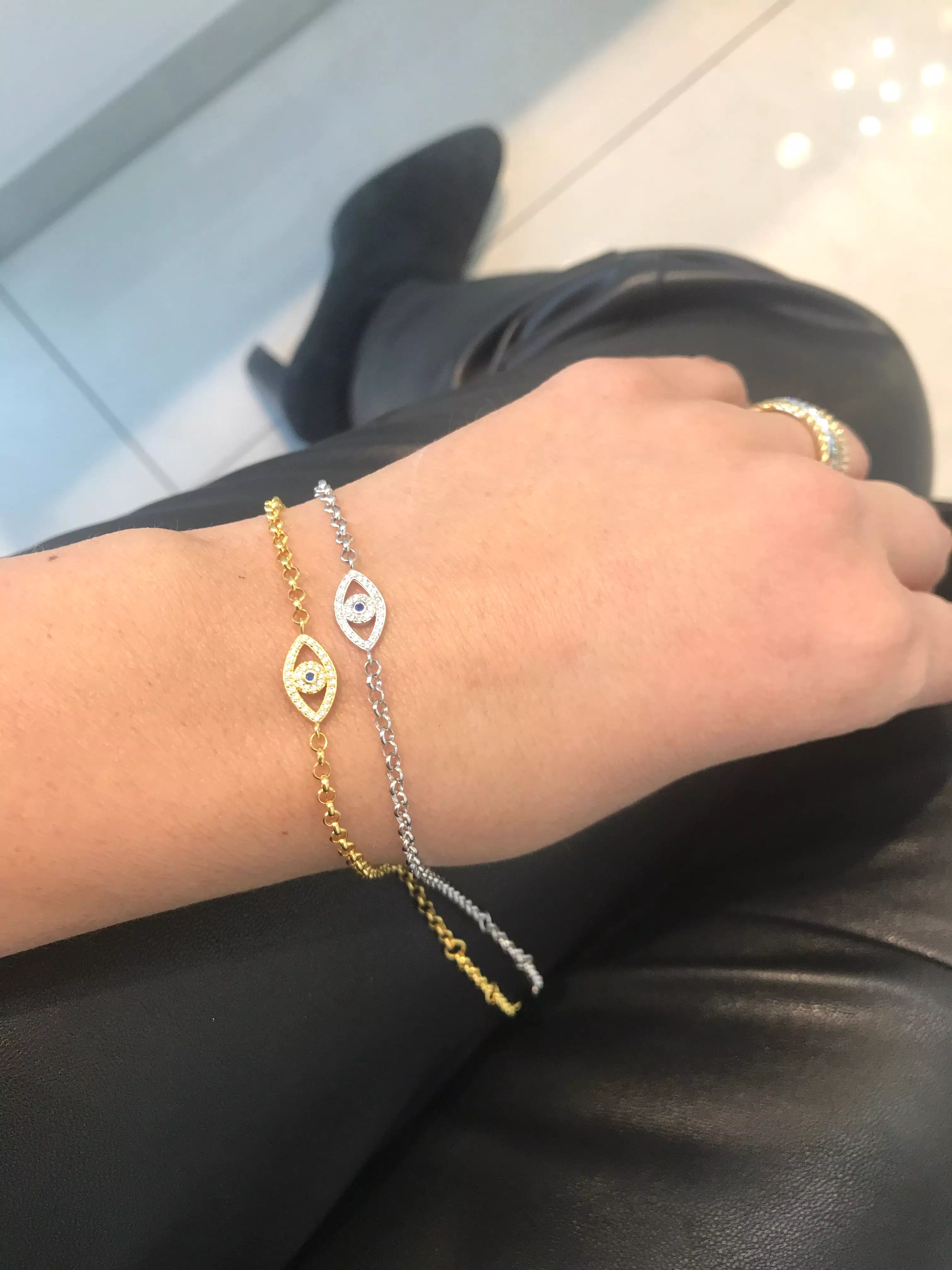 18k/925 Vermeil Evil Eye CZ Bracelet