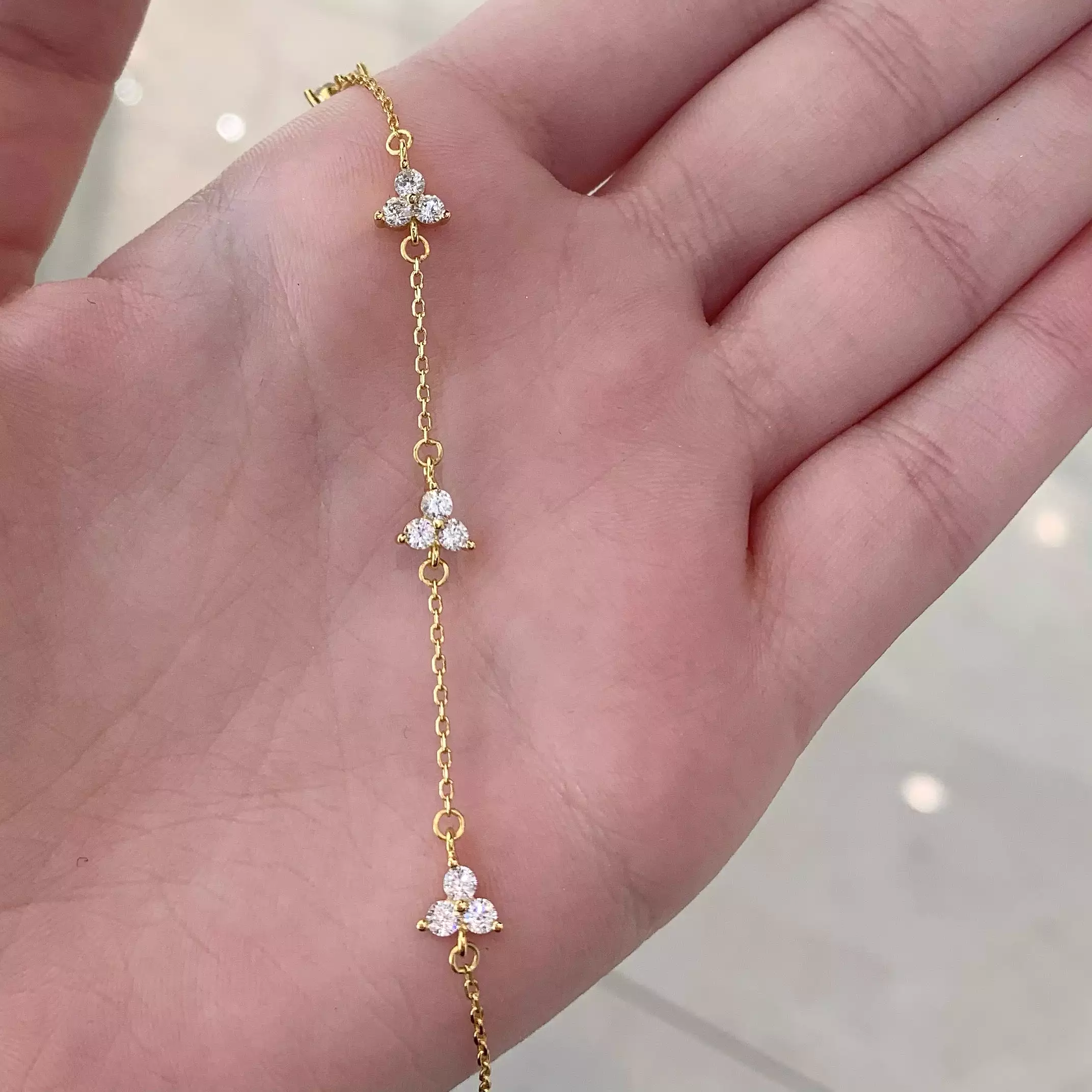 18k/925 Vermeil Mini Lotus CZ Bracelet