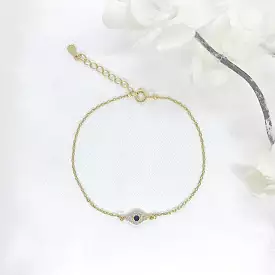 18k/925 Vermeil Small CZ Evil Eye Bracelet