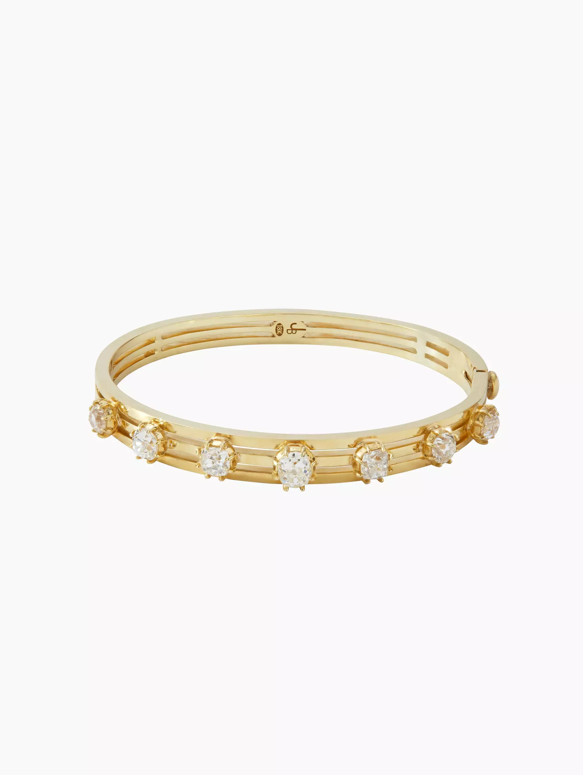 7 Stone Raised Diamond Bangle