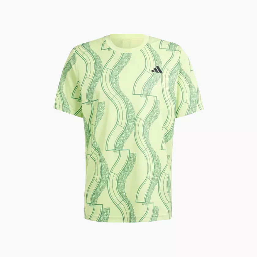 Adidas Club Graphic Men's Tennis T-shirt -Pulse Lime/Preloved Green