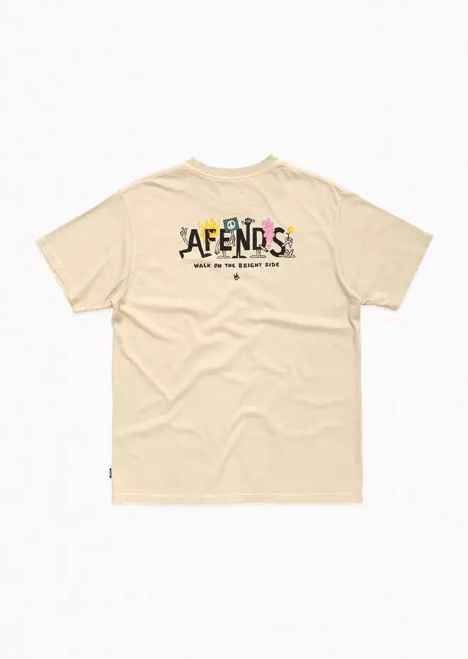 Afends Men's Bright Side Retro Fit Tee Cement M191010