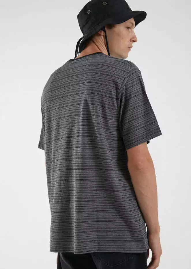 Afends Men's Exit Hemp Retro Fit Tee Gunmetal M204100