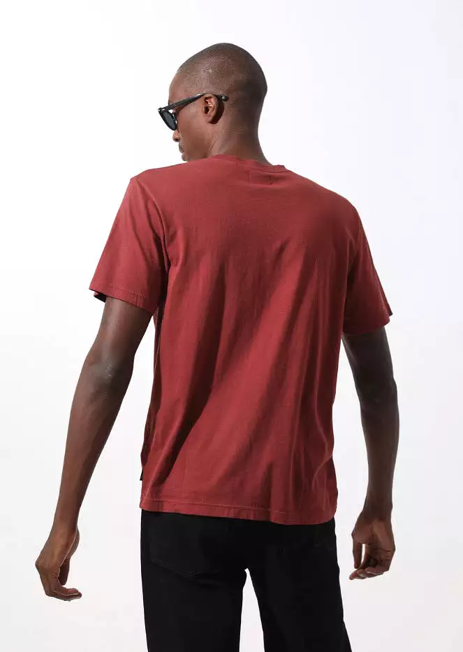 Afends Men's Flame Logo Retro Fit Tee Rojo