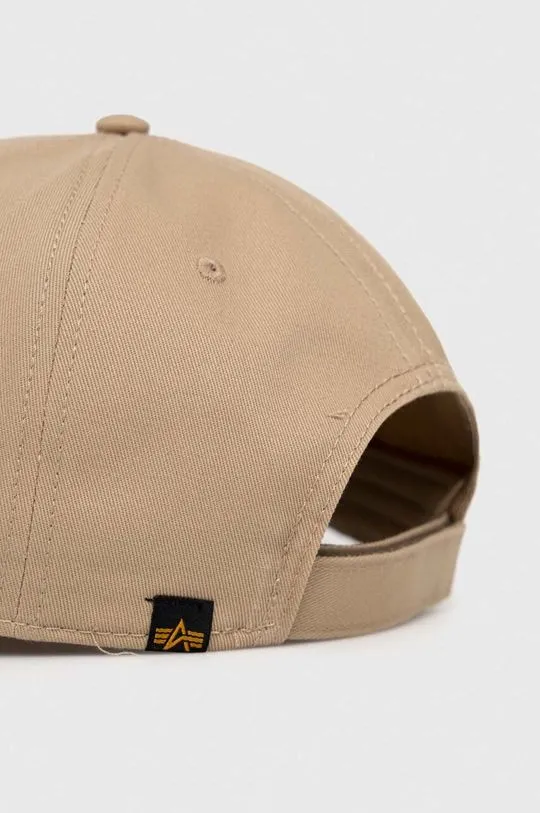 Alpha Industries cotton beanie beige color