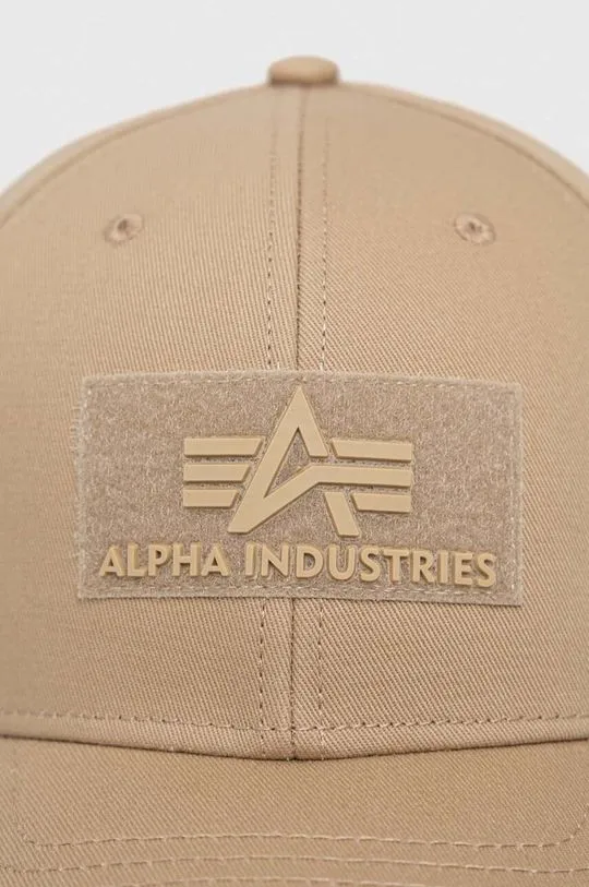 Alpha Industries cotton beanie beige color