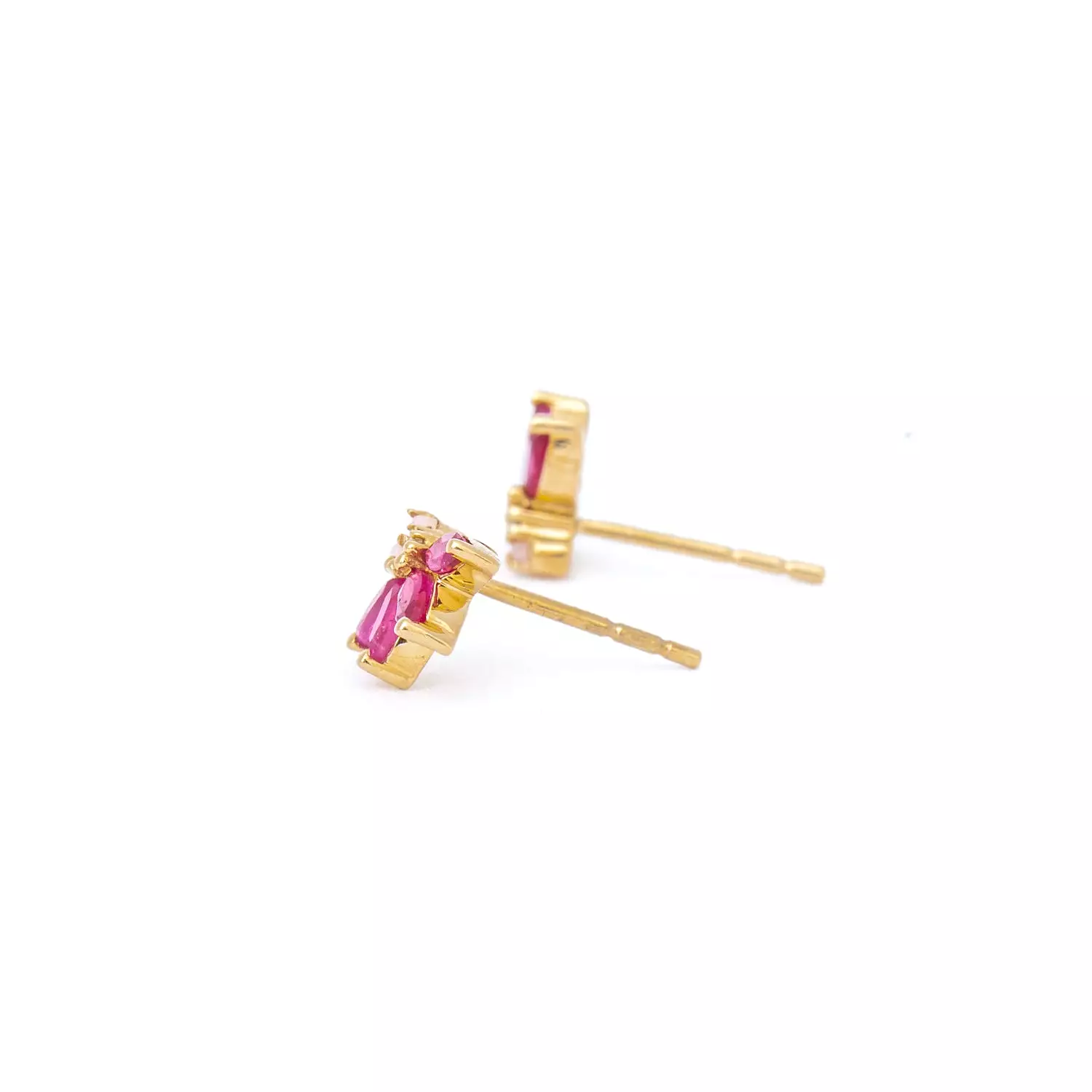 Amalfi Ruby & Diamond & Pink Opal Half Flower Studs