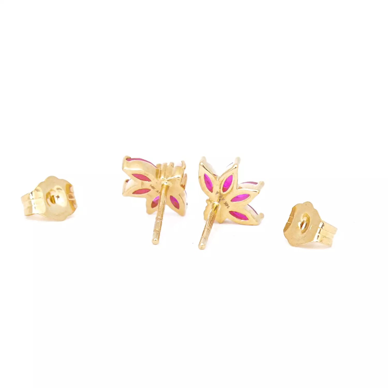 Amalfi Ruby & Diamond & Pink Opal Half Flower Studs