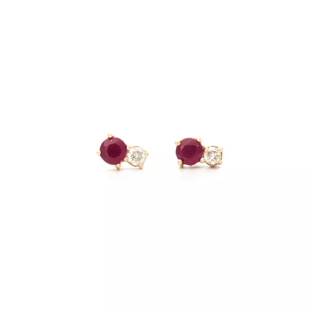 Amalfi Ruby & Diamond Two Amigo Studs