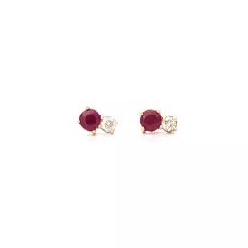 Amalfi Ruby & Diamond Two Amigo Studs