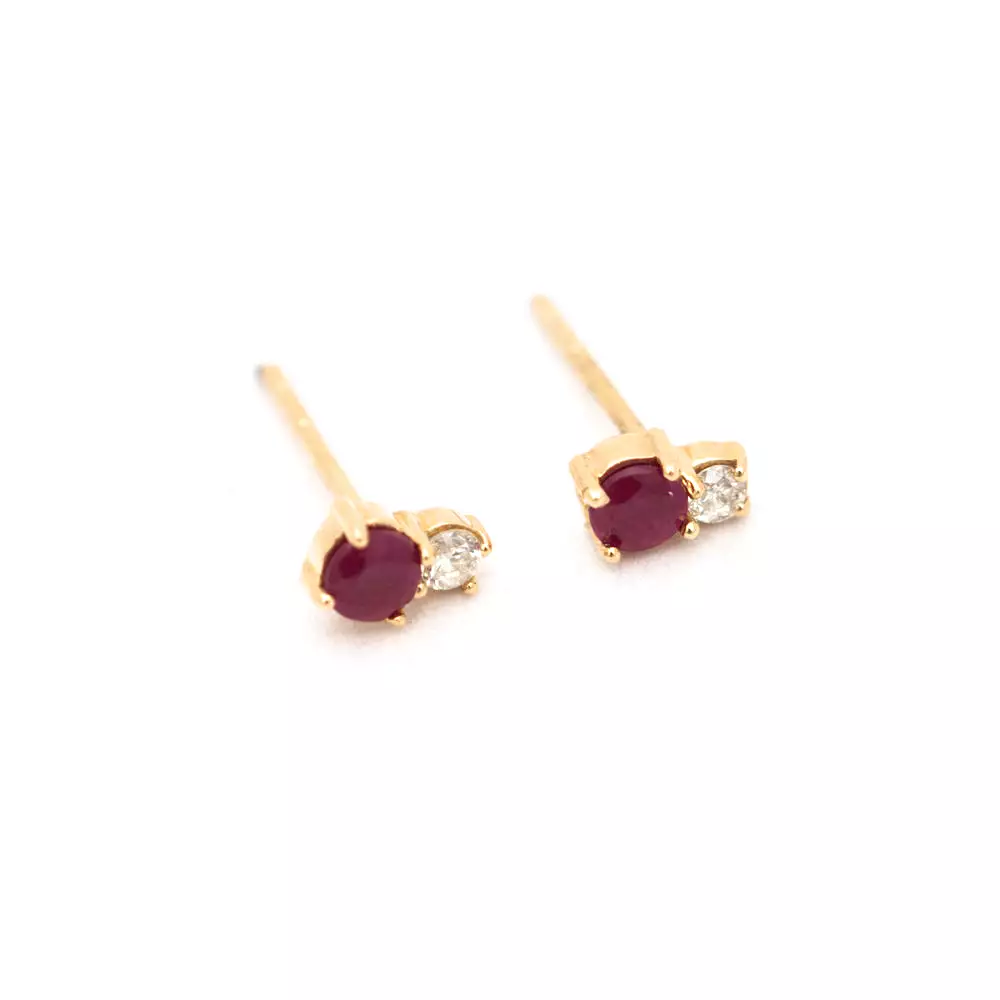 Amalfi Ruby & Diamond Two Amigo Studs