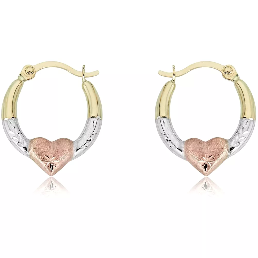 AVORA Gold Heart Creole Hoop Earrings