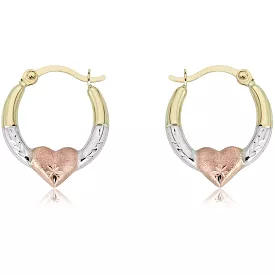 AVORA Gold Heart Creole Hoop Earrings