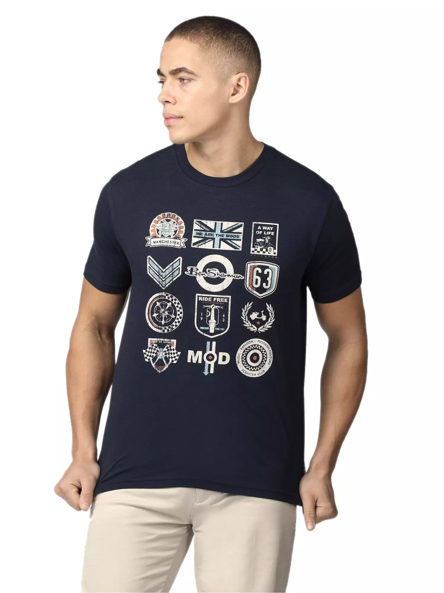 Ben Sherman Men's Scooter Club Print T-Shirt