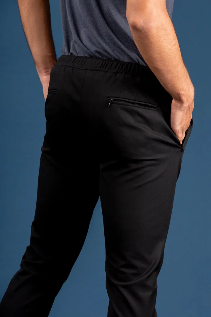 Black All Weather Essential Stretch Joggers