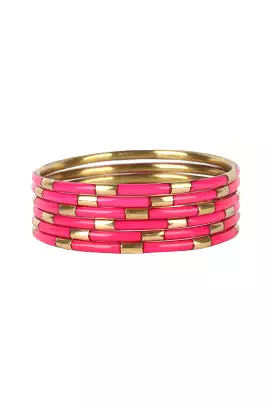 BUDHAGIRL Veda Bracelet Set in Pink