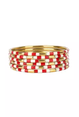 BUDHAGIRL Veda Bracelet Set in Red