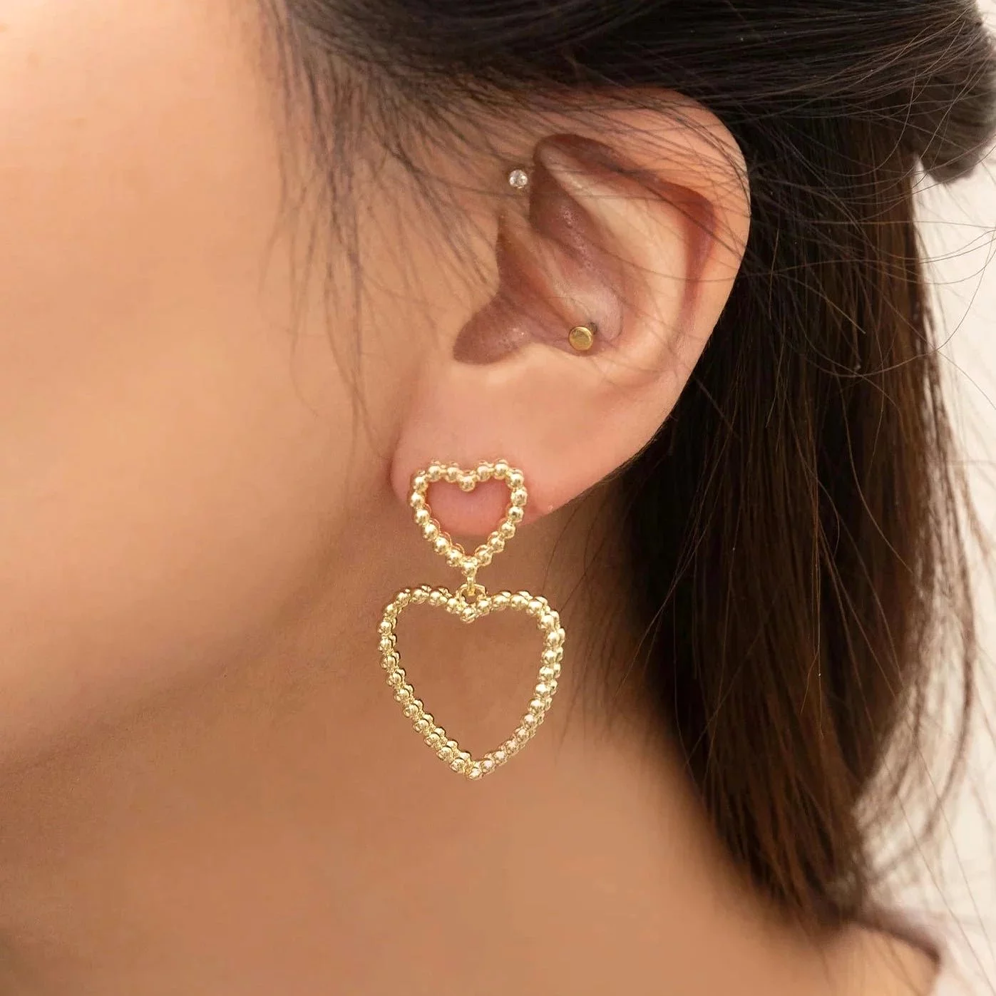 Cara Heart Drop Earrings