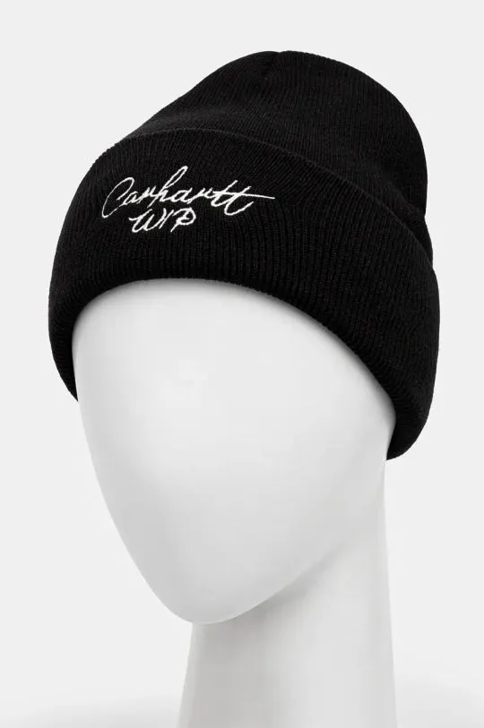 Carhartt WIP beanie Signature Beanie black color I033844.K02XX