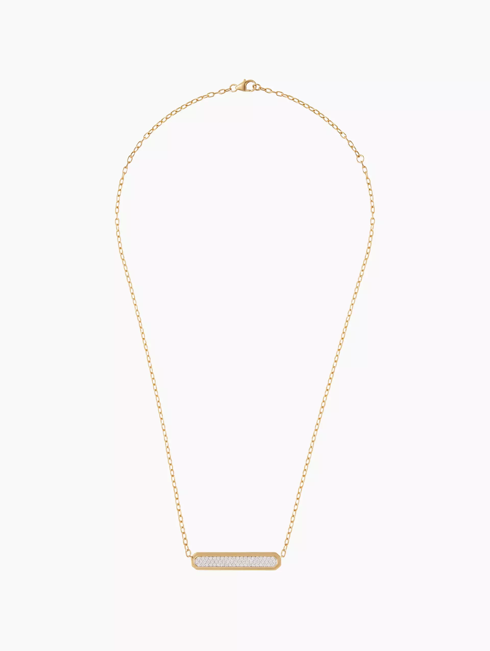 Carrington Two Tone Diamond ID Bar Necklace