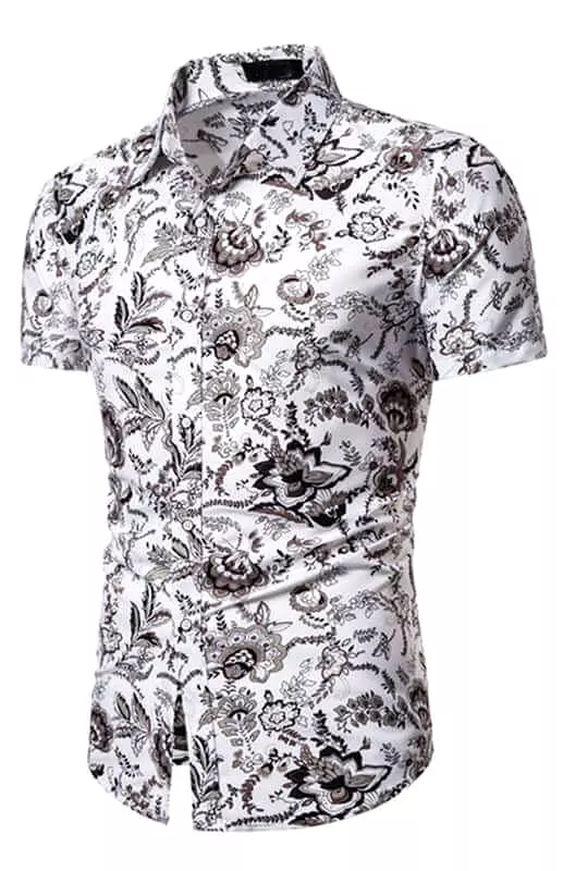 Casual Short Sleeve Printed Men Shirt