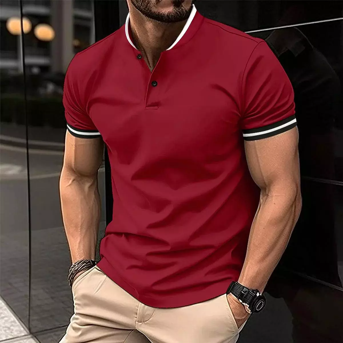 Casual Short-Sleeved Men Polo Shirt