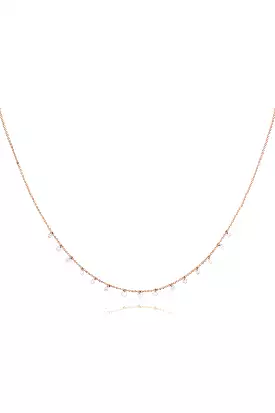 Celeste 15 Floating Diamond Necklace in Rose Gold