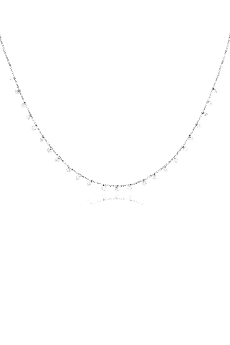 Celeste 24 Floating Diamond Necklace in White Gold