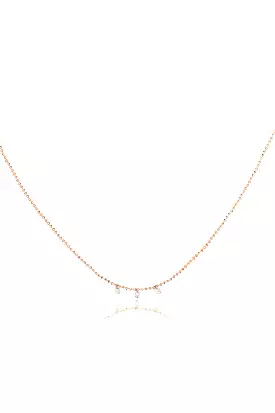 Celeste 3 Floating Diamond Necklace in Rose Gold