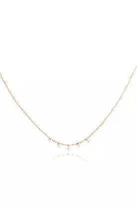 Celeste 5 Floating Diamond Necklace in Rose Gold