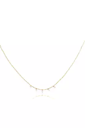 Celeste 5 Floating Diamond Necklace in Yellow Gold