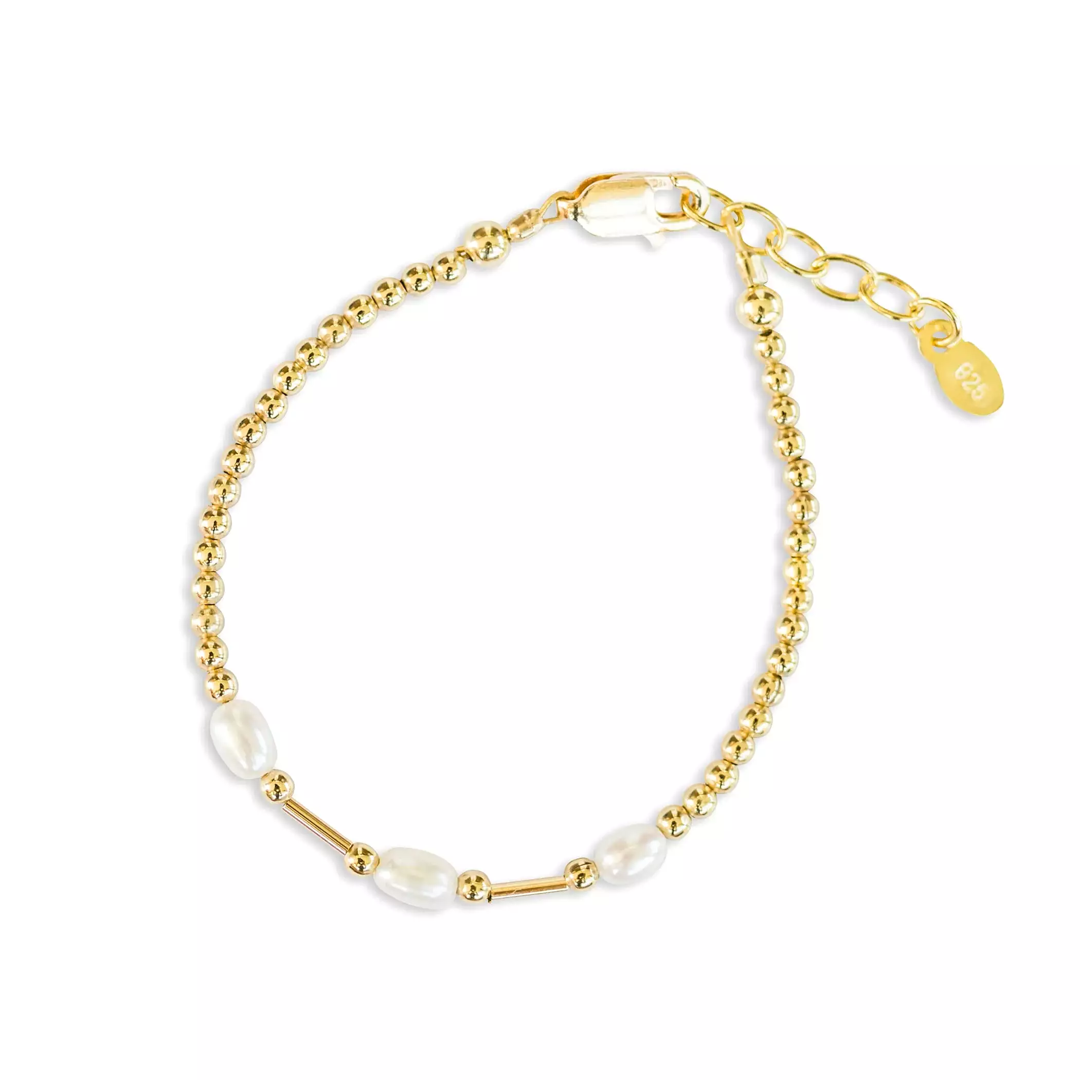 Cherished Moments - Gold-Plated Bracelet Freshwater Pearls