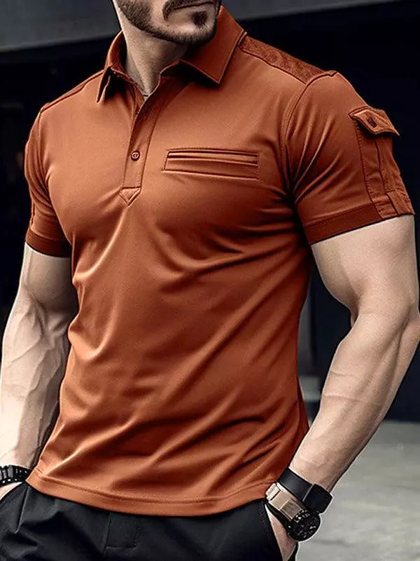 Chest Pocket Men Polo Shirt