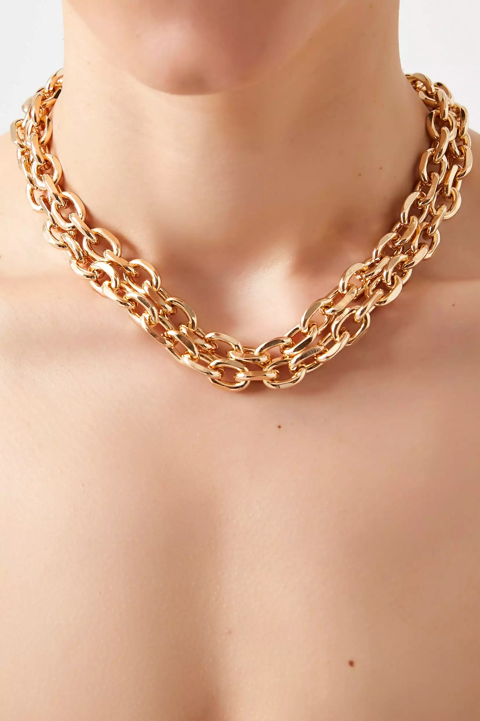 Chunky Rolo Chain Layered Necklace