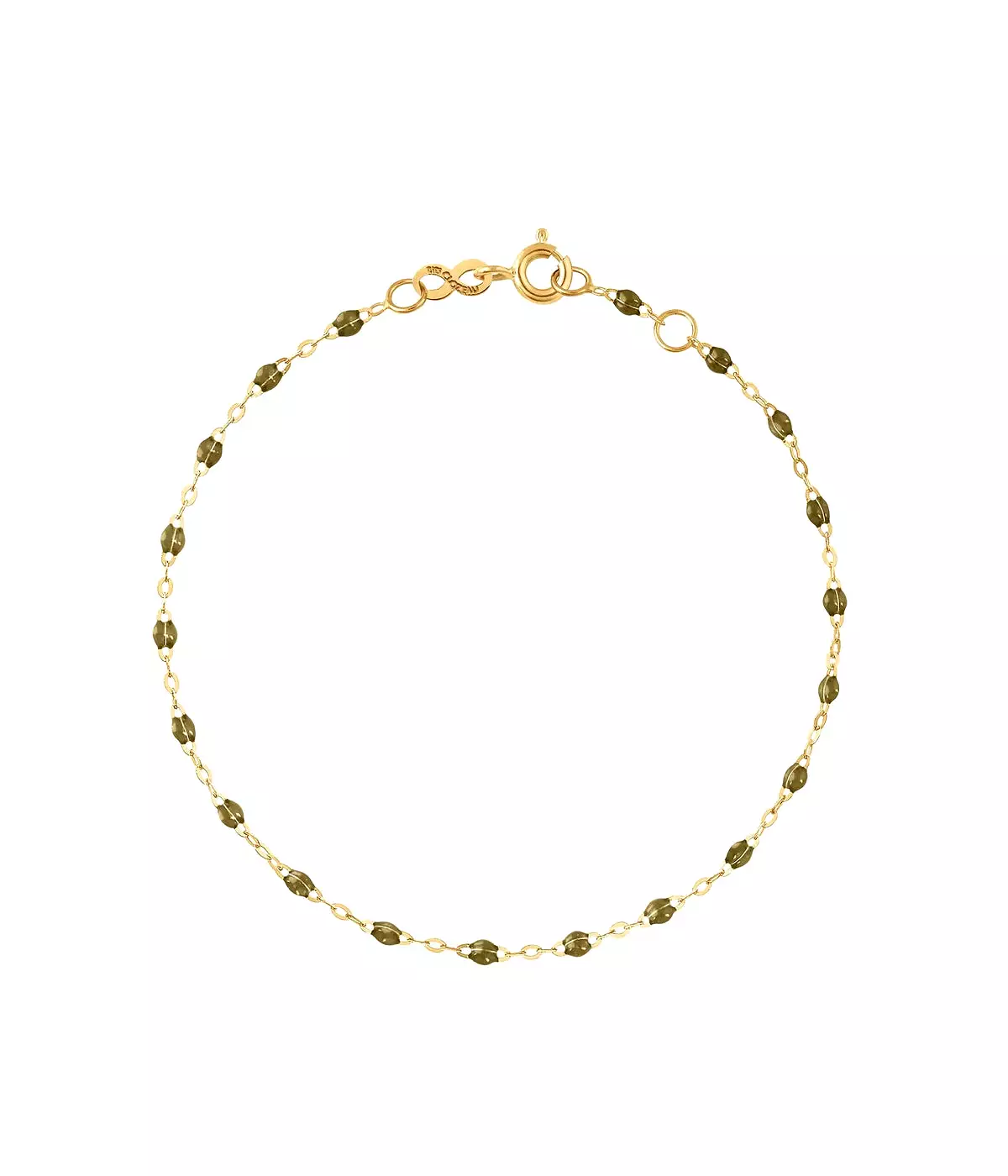 Classic 17cm Bracelet in 18K Yellow Gold & Khaki