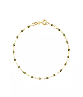 Classic 17cm Bracelet in 18K Yellow Gold & Khaki