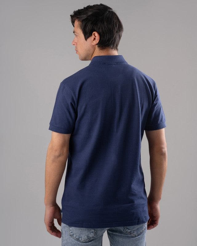 CLASSIC FIT PIQUE POLO SHIRT - NAVY