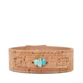 Cork Cuff with stones - Natural