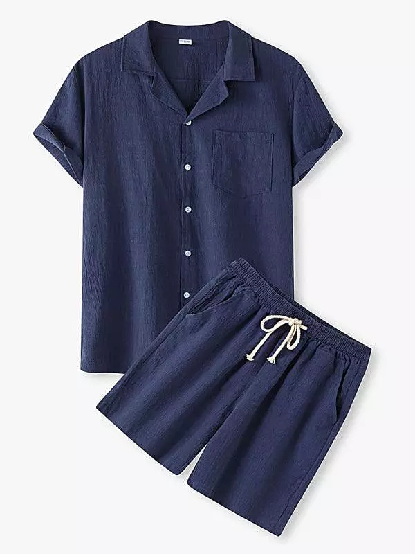 Cotton Men Shorts Clothing Set