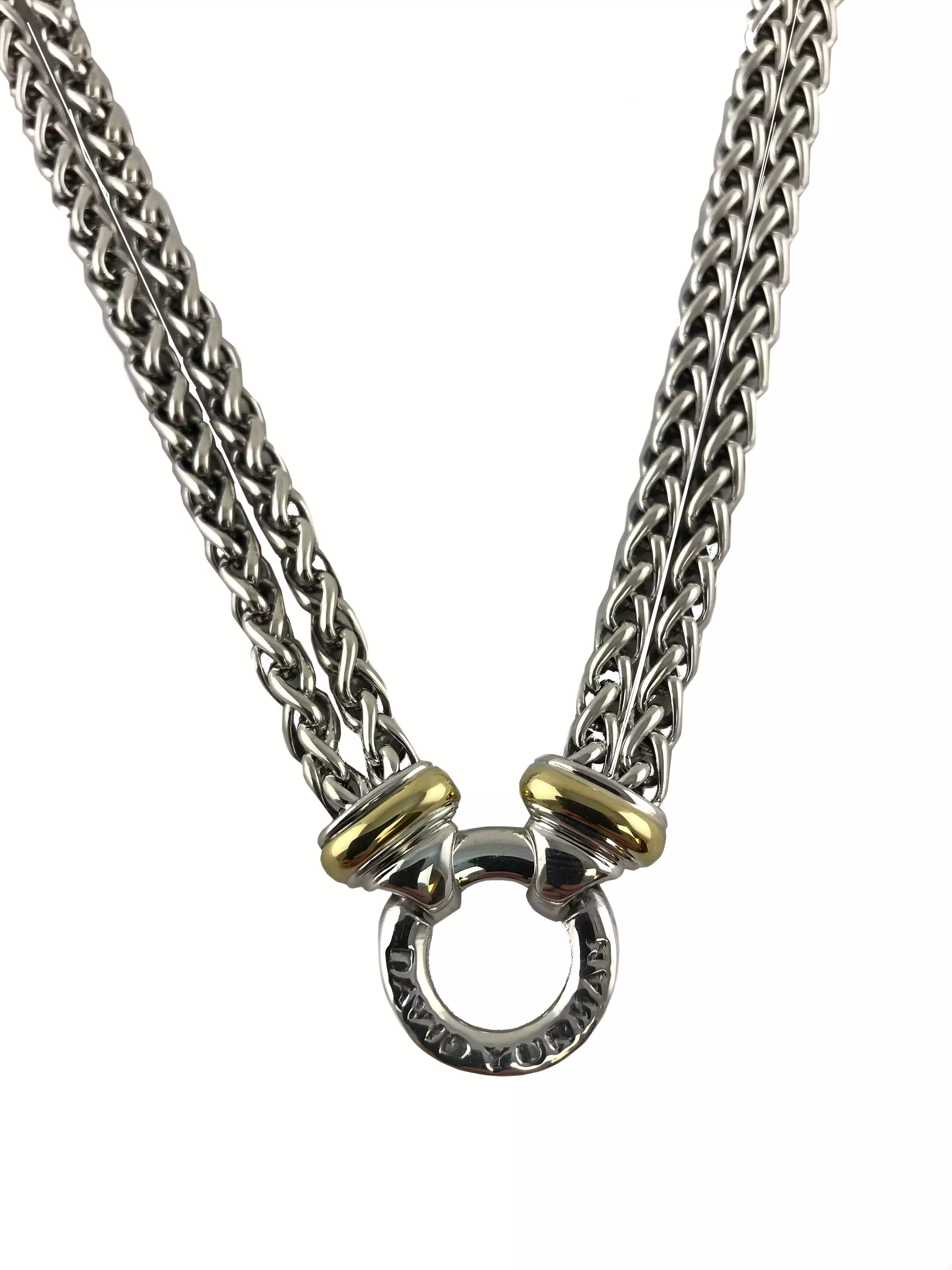 David Yurman Double Wheat Chain Necklace with 18k Gold